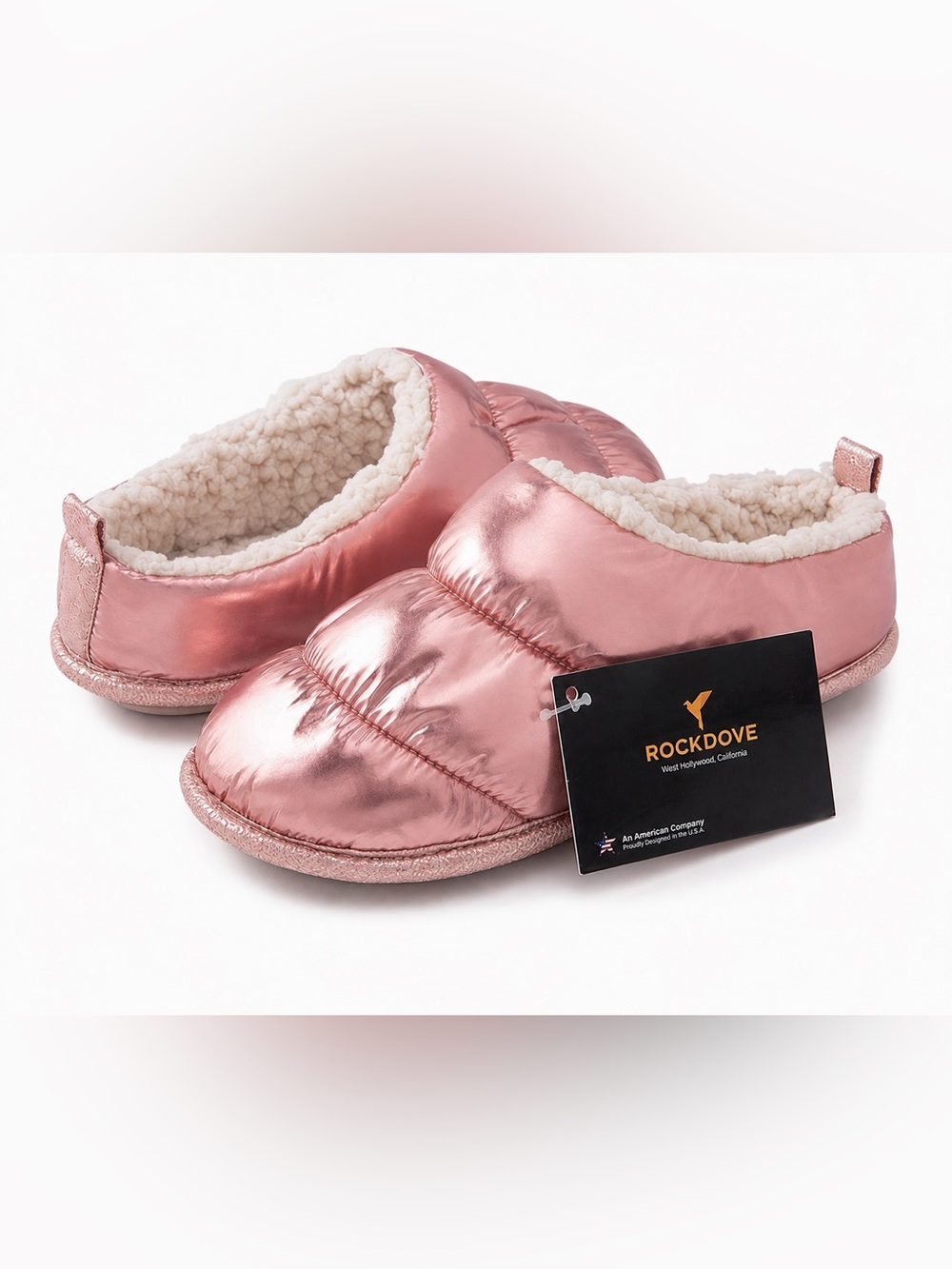 NWT RocketDove Women Down Memory Foam Puffer Clog Sherpa Lining Slippers 7-8